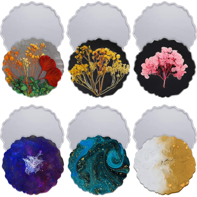 6 Pieces Resin Coaster Mold La - огляд і ціна Geode Mold Silicone