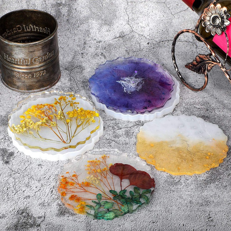 6 Pieces Resin Coaster Mold La - огляд і ціна Geode Mold Silicone