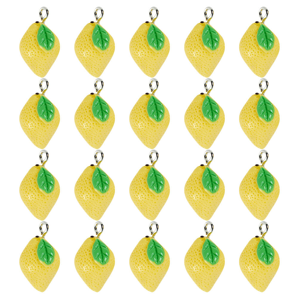 20Pcs Resin Lemon Charms Fruit - огляд і ціна Resin Crafts Diy
