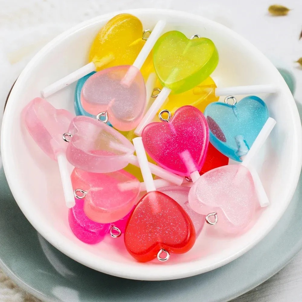 10Pcs Kawaii Sparkly Heart Lol - огляд і ціна Resin Craft Material