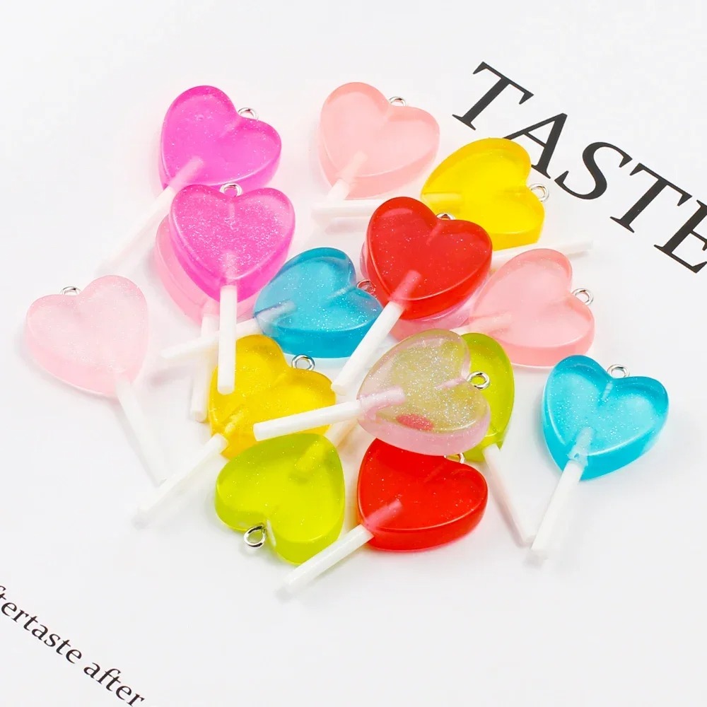 10Pcs Kawaii Sparkly Heart Lol - огляд і ціна Resin Craft Material